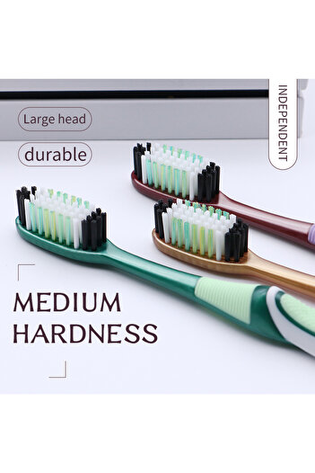 Choice 6 pieces Medium hard bristle toothbrush 6 independent packages for adults Medium bristle toothbrus f