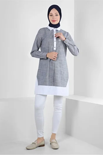 Alvina BUTTONED TUNIC WITH EMBROIDERY DETAIL 43915
