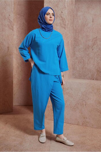 Alvina 44415 Model Linen Textured Pants Set