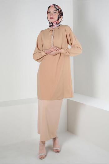 Alvina STONE STRIPED RIFFIR DETAIL TUNIC 43856