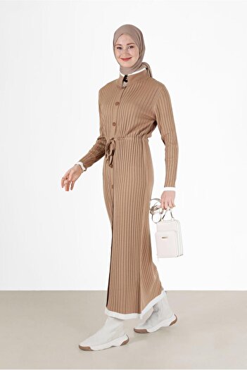 Alvina SELF PATTERNED BELTED STRICK DRESS 42118