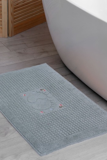 Homedius Bath Floral Cotton Foot Towel 50X70Cm