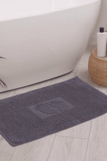 Homedius Bathroom Checkered Foot Patterned Cotton Foot Towel 50X70Cm