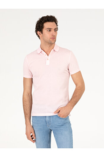 Cacharel Pembe Polo Yaka Slim Fit Basic Merserize T-shirt 50265364-VR050
