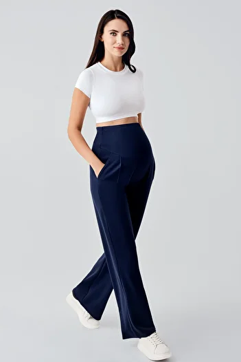 Artış Adjustable High Waist Stretchy Maternity Palazzo Pants Plz01