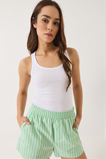 Bianco Lucci Women's Ribbed Look Thick Strap Camisole Basic Tank Top 60602042