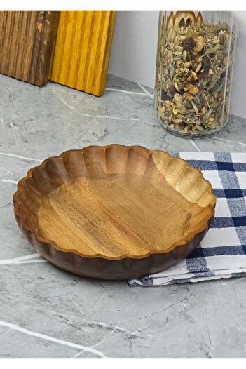 HomeTarz Acacia Bowl - Natural Food Bowl - 20 Cm, 600 ml