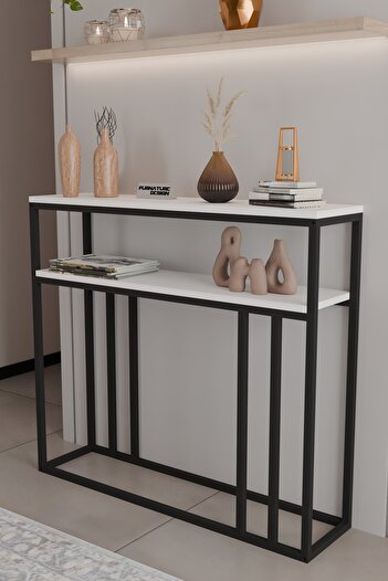 CMKStore 2 Raflı Metal Dresuar Raflı Lüx Dresuar Kitaplık Salon Düzenleyici 2 Raflı 100 Cm