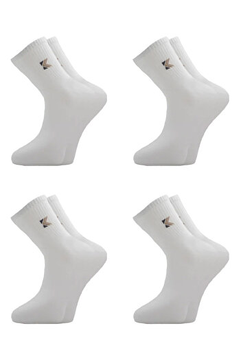 KARDEŞLER ÇORAP Men's Half Socks Tennis College Black Color Cotton Solid Socks 4 Pack