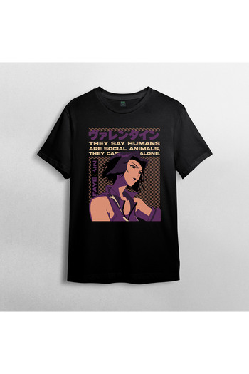 Pixxa Cowboy Bebop Faye 100% бавовняна футболка з круглим вирізом Модель №4