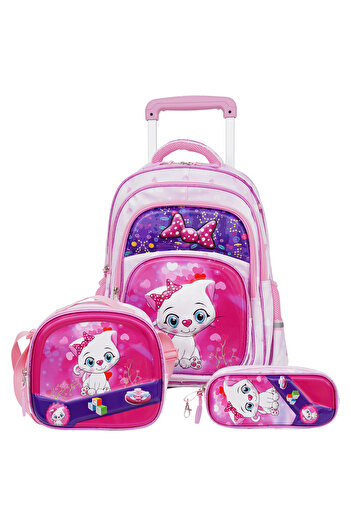 PARAJOHN StarKids Kids Roller Schoolbag 3 Piece Set 18 inch - Pink