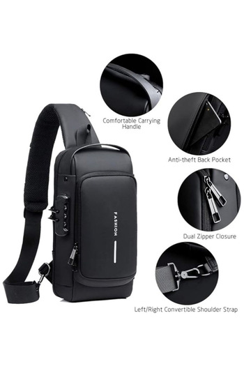 Primo Plus Multi-functional Crossbody Bag With Usb Charging Port