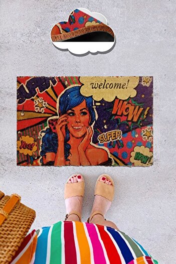Chilai Home Coco Fancy Natural Koko Mat, Bristle Door Mat