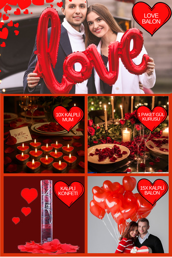 Baloncu Dede Red Heart Balloon Love Foil Balloon Heart Candle Confetti Dusty Rose Year of Meeting Valentine's Day