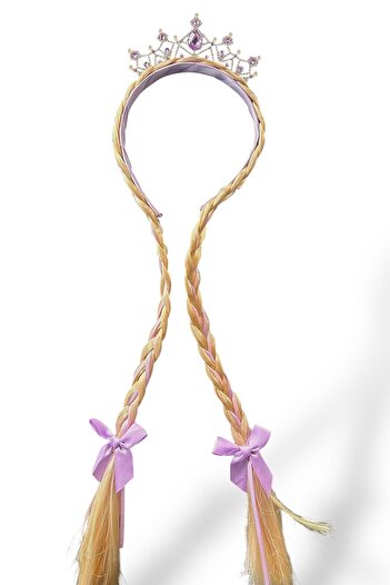 TAKIŞTIR Purple Color Braided Hair Detailed Crown