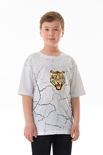 Fulla Moda Μπλουζάκι για αγόρι με στάμπα Tiger