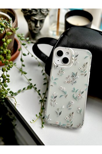 Go Aksesuar Iphone 13 - 14 ve 15 Uyumlu Darbe Önleyici Mat Şeffaf Baskılı Silikon Kılıf
