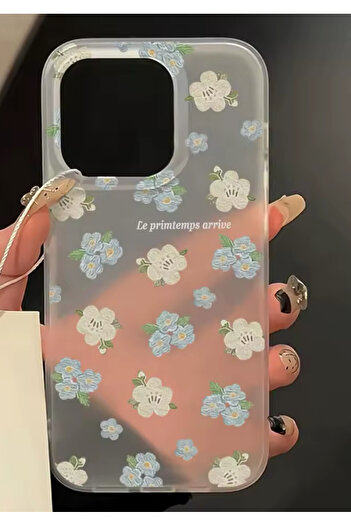 Go Aksesuar Iphone 13 - 14 ve 15 Uyumlu Darbe Önleyici Mat Şeffaf Baskılı Silikon Kılıf