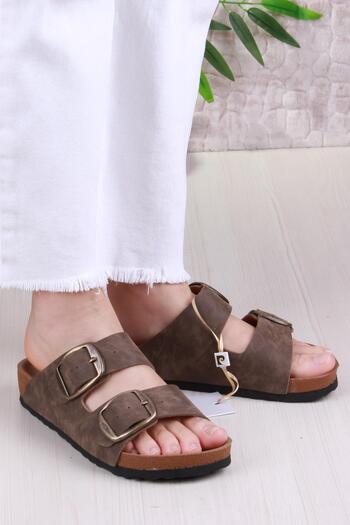 Pierre Cardin 7551 Anatomical Comfortable Original Product Double Buckle Women's Slippers