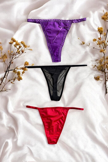 BLİSS WEAR FASHION Chiloți tanga 3 piese pentru femei