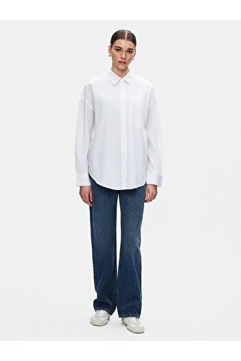 Ltb Basic Poplin Long Sleeve White Shirt