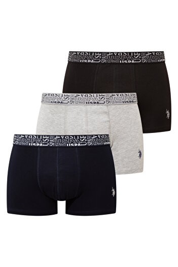 U.S. Polo Assn. Ανδρικά Μαύρα - Navy Blue - Grey Melange 3-Pece Boxers