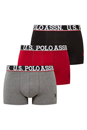 U.S. Polo Assn. Чоловічі бордові - чорні - антрацитові боксери, 3 штуки в коробці