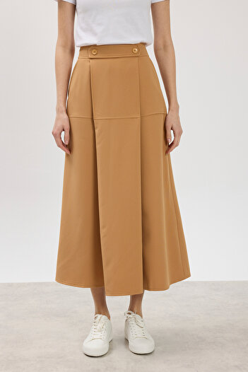Birgül Bektaş Cinnamon Belt Detailed Skirt