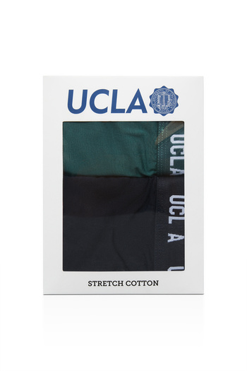 UCLA Irvine Navy Blue - Green Waistband Jacquard Standard Fit Men's Boxers