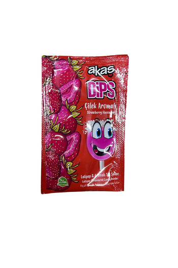Kervan Akaş Di̇ps Powdered Sugar Strawberry Flavored Lollipop 36 Pieces