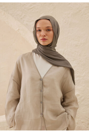 Fresh Metallic Gray Viscose Shawl - Rami