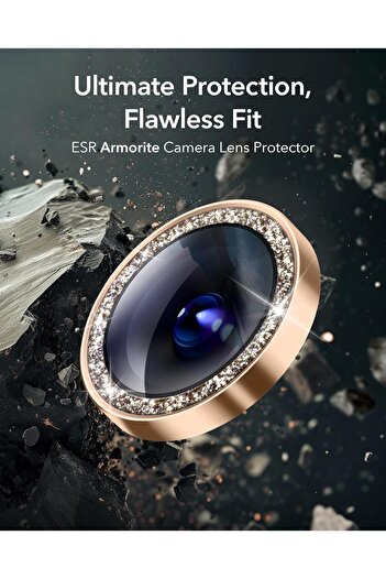 AWH Camera Lens Protector for iPhone 16/15/14 Pro Max/Pro, HD Glass, Desert Titanium Shimmer