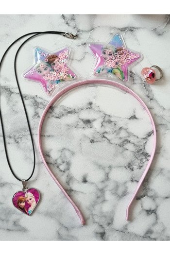Frozen Can Choose Color Girl Elsa Crown Necklace and Ring Set