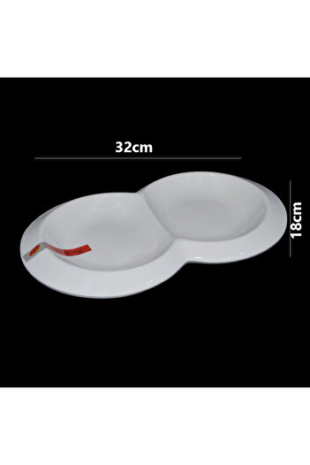 Generic Ceramic serving plate divided into two sections