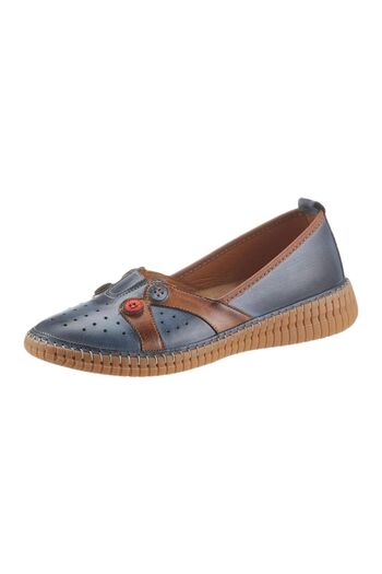 İNZE AYAKKABI Blue Genuine Leather Shoes - Model Name: Milano
