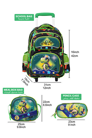 PARAJOHN Kiddokit Character School Bag - GREEN