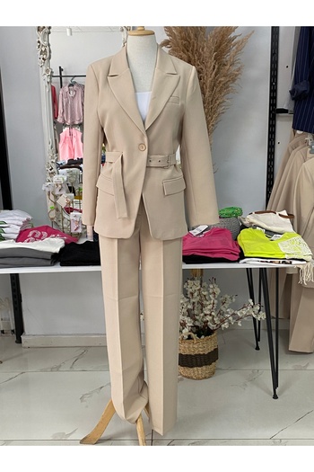çınarr butikk Kemerli Ceketli Pantolon Takım