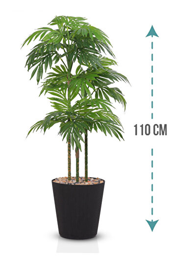 Generic Artificial palm tree 110 cm (3 branches) with a cylindrical plastic stand