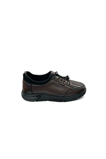 iskarpino Inside Out Genuine Leather Thermo Sole Rubber Laced Men's Brown Casual Casual Shoes