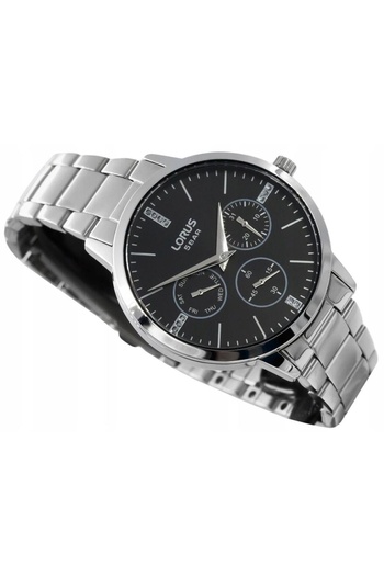 Lorus Women Watch RP631DX9 Lady Silver Tone with Black dial