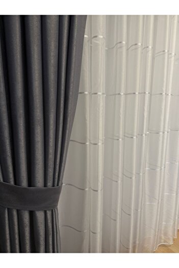 Carrera SOFT SİMLİ GRİ FON PERDE