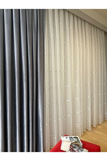 Carrera SOFT SİMLİ GRİ FON PERDE