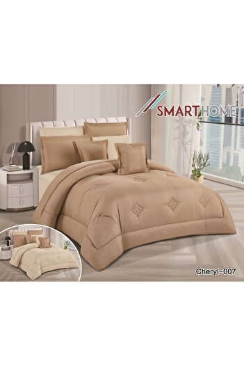 smart home Double Duvet Set, 8-Piece Microfiber Bedspread, King Size, 240x260cm, Yellow
