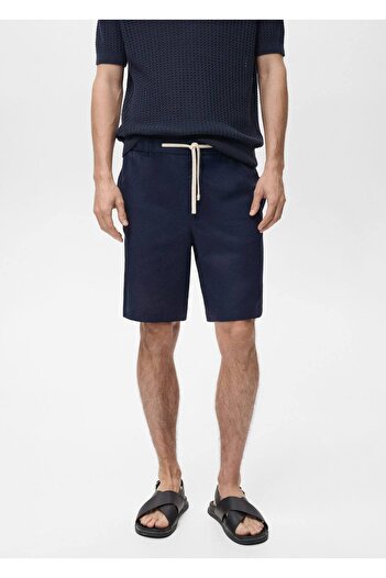 MANGO Man Linen Tied Shorts