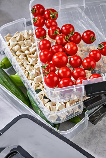 Pazarika Practical 3 Tiers Storage Container Refrigerator Organizer Multi-Purpose Storage Container