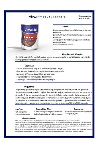 Vivaldi Tezgah,Mermer,Fayans Boyası Seti Vernik Ve Astar Gerektirmez Mutfak Ve Banyo Boyası 1Kg