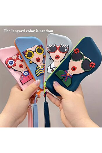 GlassySKY Cute Eyewear Case with Practical Easy Carrying and Access, Summer Accessory Fashion, Which Can Be Hung in Silicone Bag