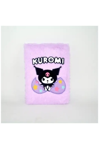acsesuaris Plush Kuromi Covered Striped Notebook