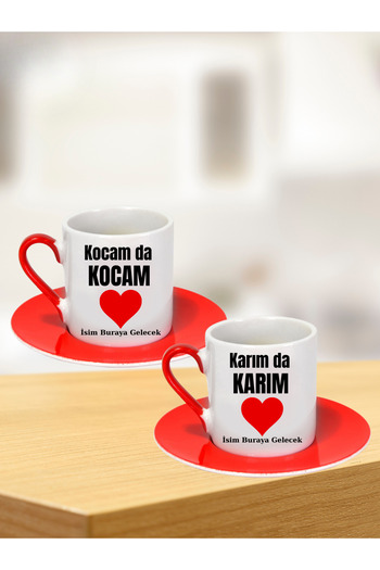 Asay Baskı Karımda Karım Kocamda Kocam Türk Kahve Fincanı