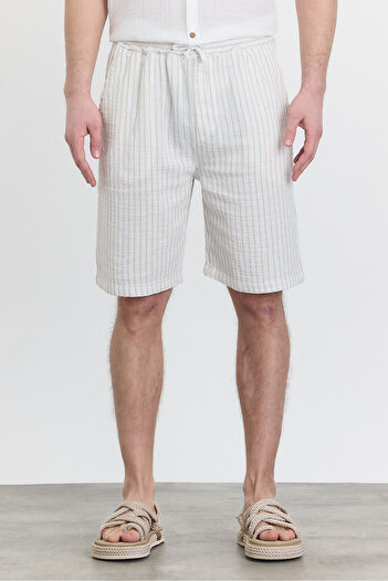 TCT TEKSTİL Muslin Striped Shorts - 5050